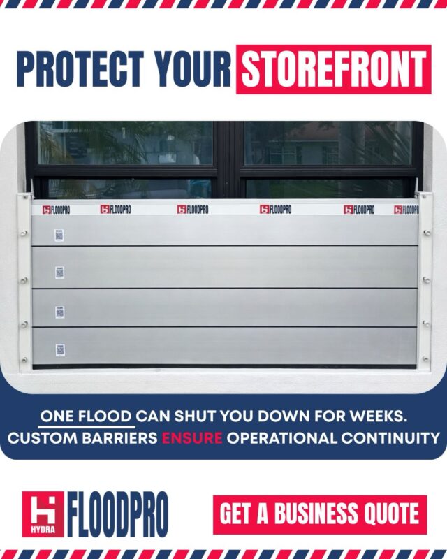 A storefront can recover from many things, but weeks of downtime should not be one of them.

HydraFloodPro barriers are built to help businesses stay protected, prepared, and open when severe weather threatens. Simple setup, strong protection, and peace of mind when it matters most.

Protect your storefront before the next storm.

#hydrafloodpro #floodprotection #businessprotection #stormready #floridabusiness