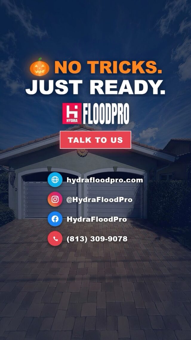 This October, the scariest thing in Florida isn’t a ghost. It’s the forecast. Calm, then a warning, then rain, then water at the door. Every Floridian knows how that movie goes. The good news is you get to write the ending. With flood barriers fitted to your home and in place before the storm, the water stays where it belongs: outside. No tricks, just ready. What’s the scariest part of storm season for you? Tell us in the comments.

#HydraFloodPro #Halloween #HurricaneSeason #FloridaHomes #FloodProtection